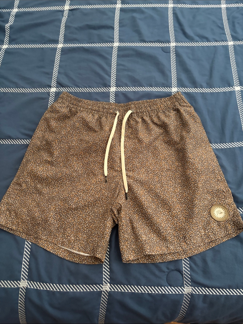 Mens Quiksilver Brown Floral Swim Shorts Size Large